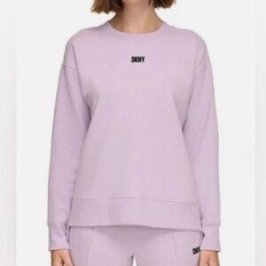 DKNY Women's Soft Long Sleeve Crewneck Comfy Fleece Sweatshirt EUC